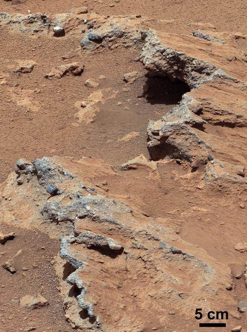 Conglomérats sédimentaires dans le cratère Gale sur Mars Conglomérats sédimentaires dans le cratère Gale sur Mars