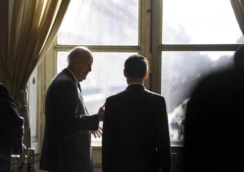 Valéry Giscard d'Estaing avec Nicolas Sarkozy, en 2011