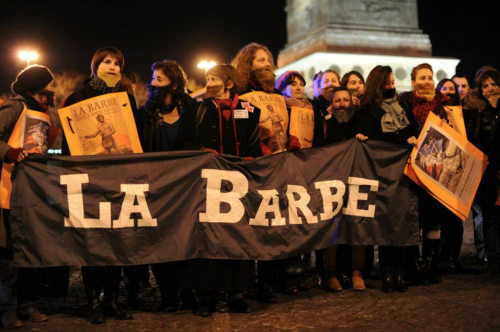 Le groupe d'action féministe La Barbe lutte pour la parité © DR