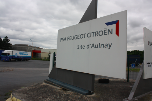 L'entrée du site de PSA à Aulnay © Ellen Salvi