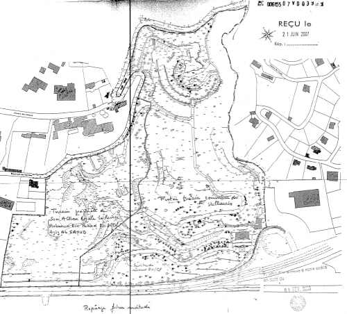 Le plan joint au permis de construire, daté du 21 juin 2007 © Mediapart