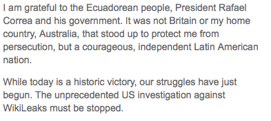 Extrait de la déclaration de Julian Assange que s'est procurée le Guardian