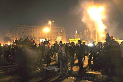Place Tahrir, dans la nuit de mardi à mercredi.