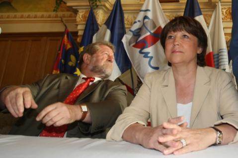 Jean-Pierre Kucheida et Martine Aubry en 2008.