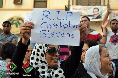 Manifestation contre l’attaque du consulat à Benghazi et le meurtre de l’ambassadeur américain.
