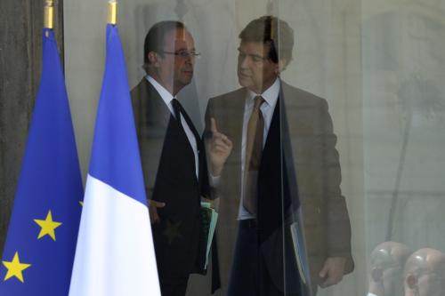 François Hollande et Arnaud Montebourg à l&#039;Elysée. 