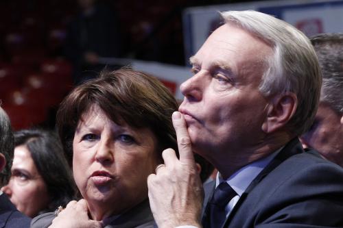 Martine Aubry et Jean-Marc Ayrault en meeting à Nantes