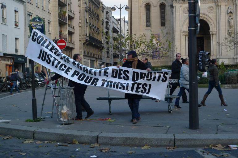 En fin de cortège de la manifestation du 30 novembre 2013, à Paris.