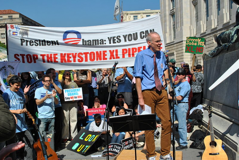 Manifestation contre le projet d&#039;oléoduc Keystone XL, aux Etats-Unis, 7 octobre 2011 (Wikicommons).