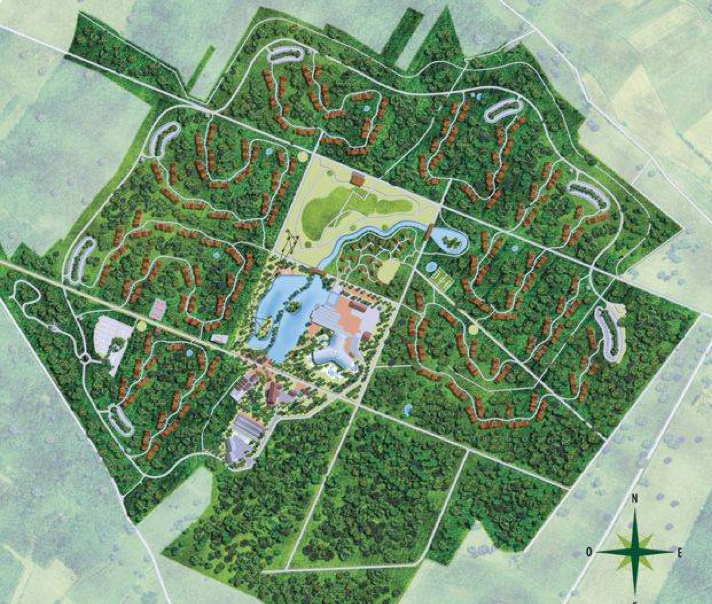 Plan du Center Parcs à Morton dans la Vienne (DR PVCP).