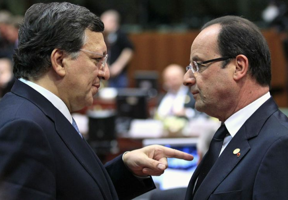 José Manuel Barroso et François Hollande à Bruxelles en mars 2013 (Reuters). 