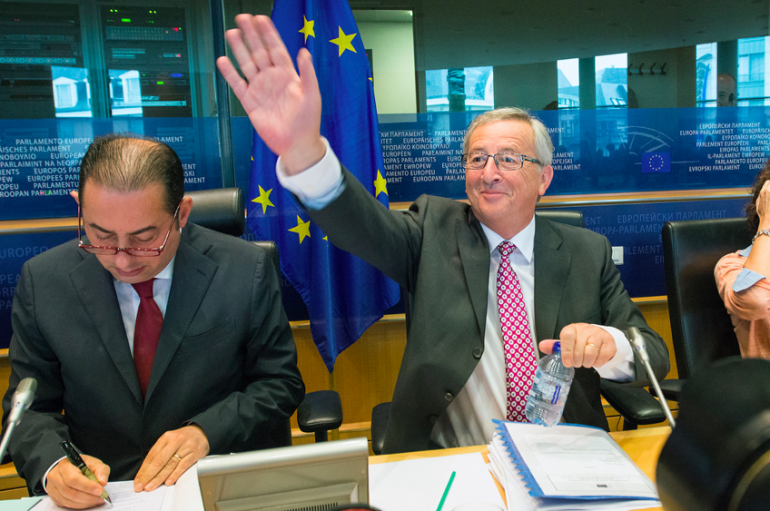 Jean-Claude Juncker mardi au parlement européen, lors de son audition devant les sociaux-démocrates. ©EU2014-European parliament