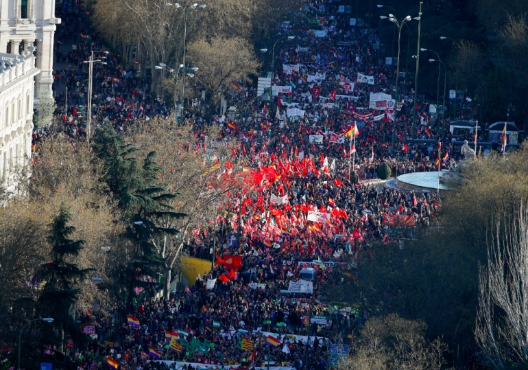 Une des artères de Madrid, samedi 22 mars © Reuters.