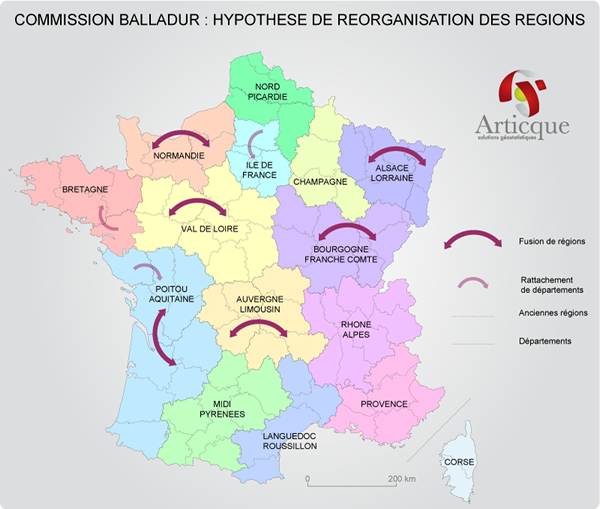 Déjà en 2009: les propositions du comité Balladur pour fusionner des régions