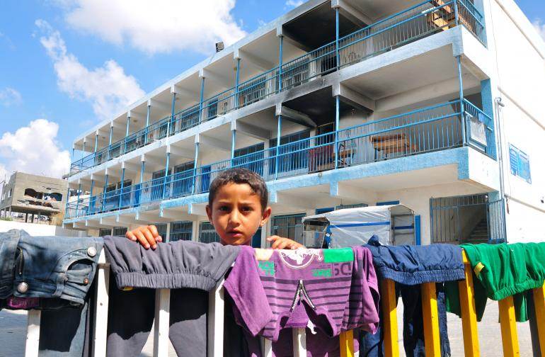 A Beit Hanoun, l'une des deux écoles bombardées dans le nord de Gaza, septembre 2014