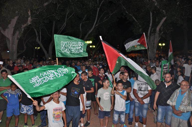 Manifestation à Jaffa en solidarité avec Gaza, lundi 21 juillet 2014.
