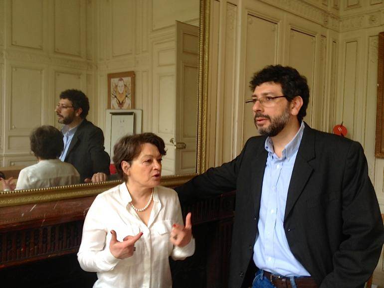 Hala Kodmani et Ziad Majed, le 7 mai à Paris