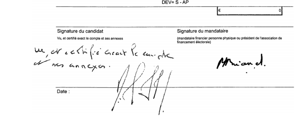 Le compte de campagne déposé et certifié exact par Nicolas Sarkozy