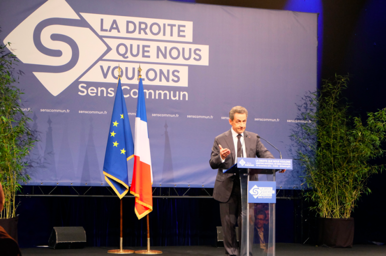Nicolas Sarkozy au meeting de Sens Commun, le 15 novembre à Paris.
