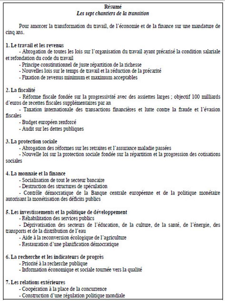 Les 7 chantiers à mener
