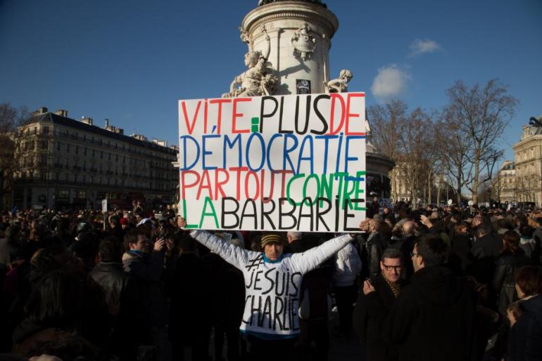11 janvier 2015, place de la République, à Paris.