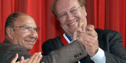 Serge Dassault avec son bras droit Jean-Pierre Bechter, actuel maire de Corbeil.