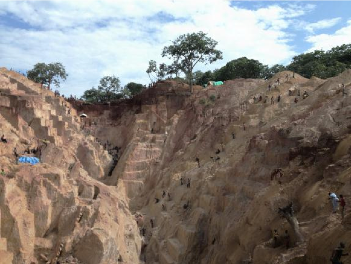 La mine d'or de Ndassima, qui produit une quinzaine de kilos par mois. Photo prise le 23 mai par les enquêteurs de l'Onu.