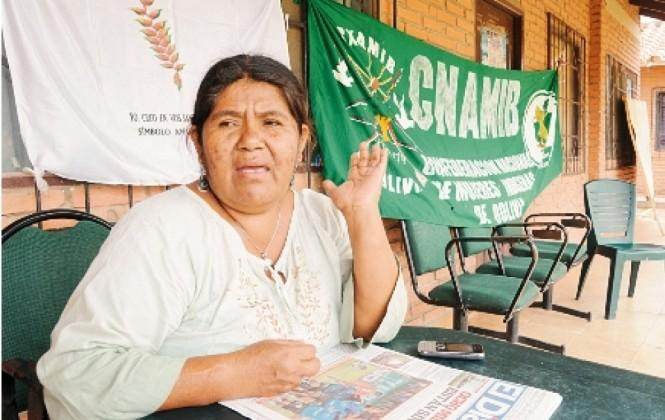 Justa Cabrera, présidente de la Confédération nationale de femmes indigènes de Bolivie, ralliée au MAS.