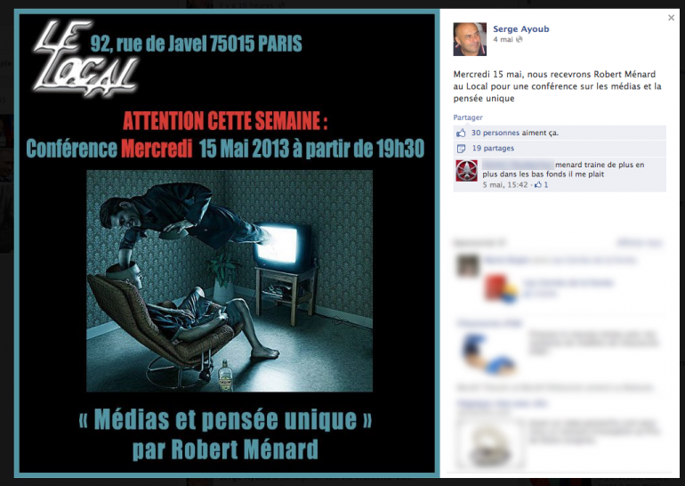Sur le compte Facebook de Serge Ayoub.