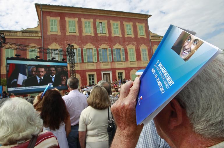 Le premier rassemblement des « Amis de Nicolas Sarkozy », dans le jardin public des Arènes de Cimiez, à Nice, le 25 août 2012.