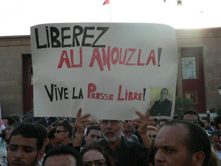 Manifestation en faveur de journaliste Anouzla à Rabat 