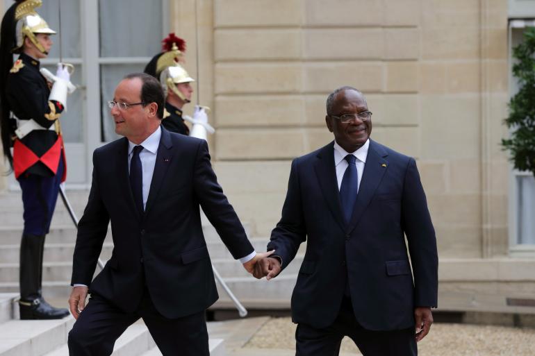 MM. Hollande et Keita, à l&#039;Elysée.