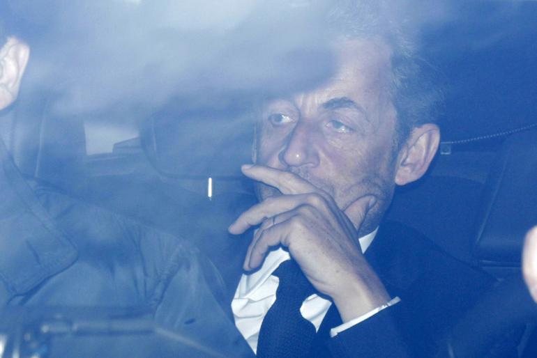 Nicolas Sarkozy au soir de sa mise en examen à Bordeaux, en mars 2013.