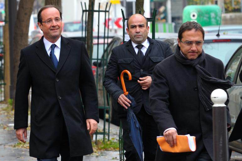 François Hollande et Faouzi Lamdaoui, au premier plan