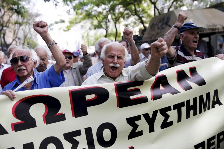 Manifestation de retraités à Athènes, le 20 mai 2015.