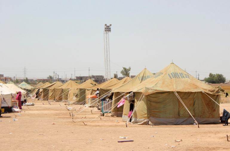 Camp de réfugiés à Khanaqin, le 7 juillet 2014