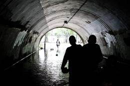 Scène de vie et de baseball à Washington Heights, après le passage d'Irene.
