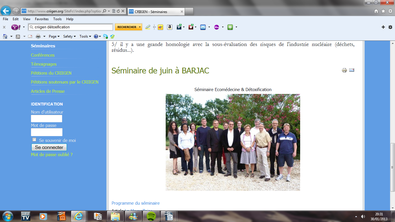Sur le site du Criigen