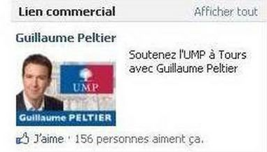 La pub Facebook pour G. Peltier.