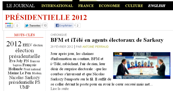 Rubrique Présidentielles 2012 - 1er mars 8h30