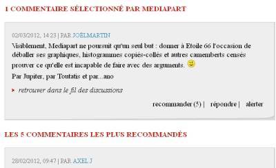 Commentaire sélectionné par mediapart