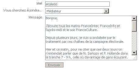 Mail au médiateur de Radio-France, service public