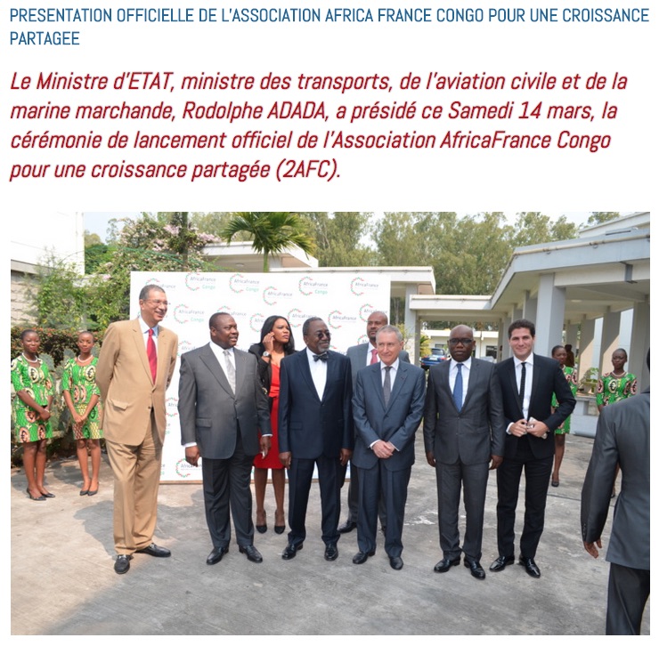Lancement d'AfricaFrance au Congo en mars 2015 avec Lionel Zinsou à gauche de la photo