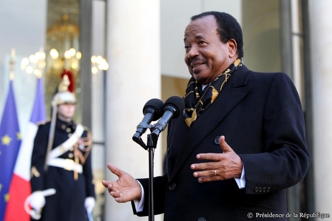 Paul Biya lors de sa venue à l&#039;Élysée en janvier 2013