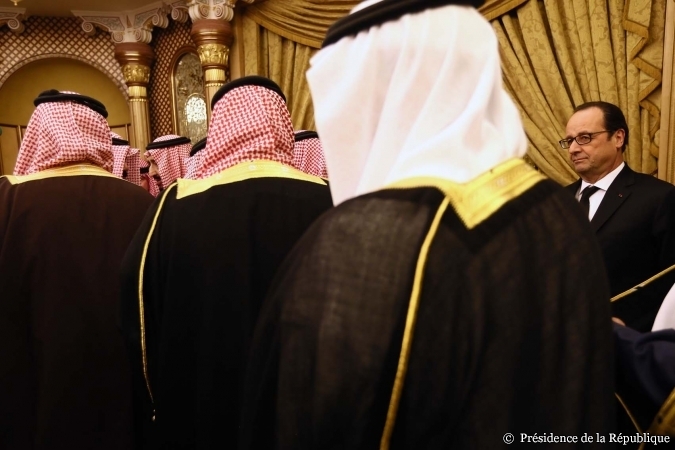 François Hollande à Riyad lors de ses condoléances pour la mort du roi Abdallah