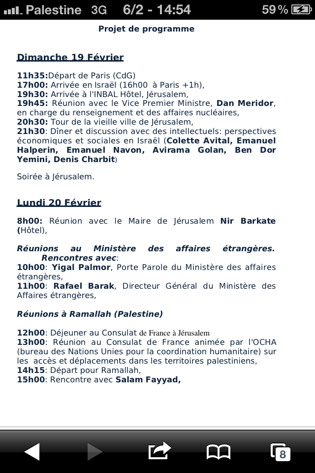 programme officiel de la délégation du PS