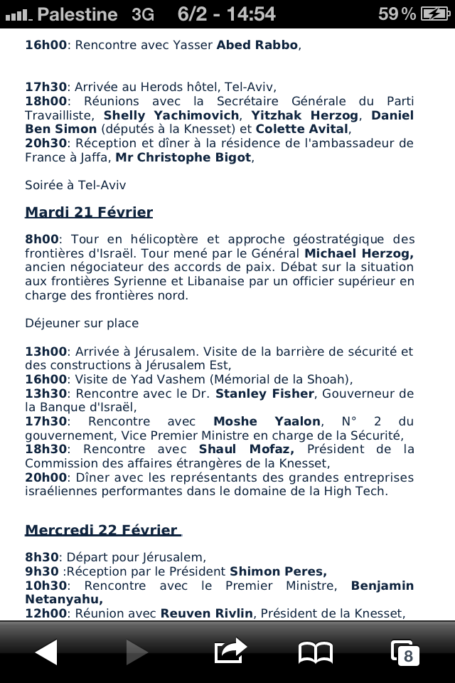 programme officiel de la délégation du PS