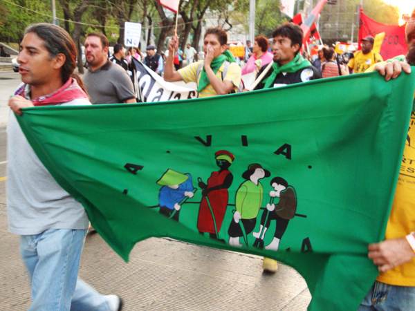 La Via Campesina lors de la manifestation de Mexico - 30 novembre