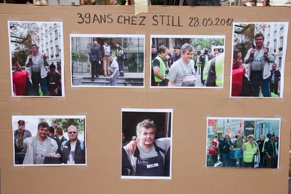 Hommage to José Montero in front of Still-Saxby factory with Front de gauche; Nov. 18, 2011. 