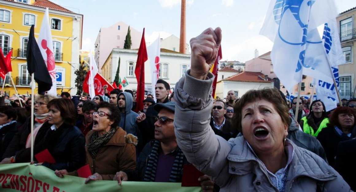 Manifestation à l'appel de la Confédération générale des travailleurs portugais en 2015 à Lisbonne (DR)
